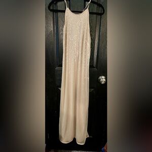 Elegant Cream Sequin Maxi Dress XS by a new day
